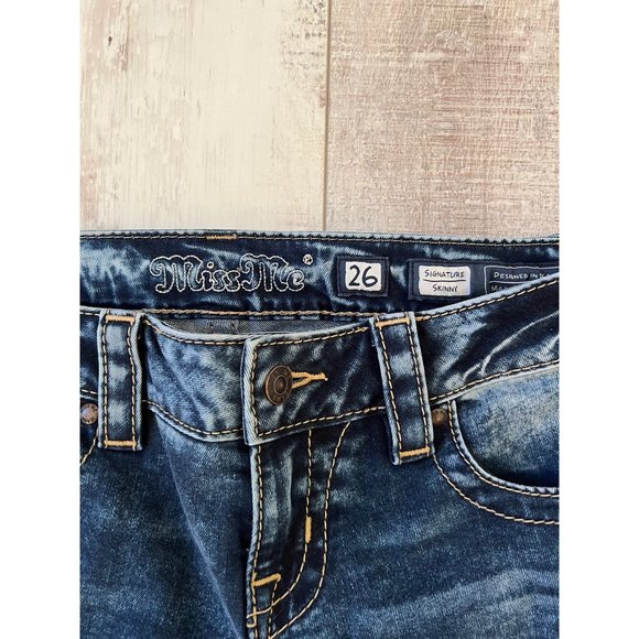 Miss Me Signature Skinny Jeans Size 26 Denim Women's Low Rise Blue Womens MISS M - Picture 3 of 6